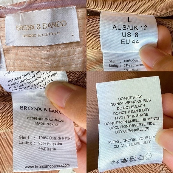 Bronx & Banco Afiyá x Coco Feather Sequin Midi Dress White Silver Size Large NWT - Picture 4 of 8